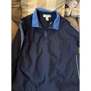 Consensus Golf Windbreaker Men's Jacket.  1/4 Zip -long Sleeve Blue, Size Large